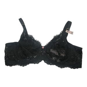 Victoria’s Secret Black Lace Unlined Demi Bra 38C